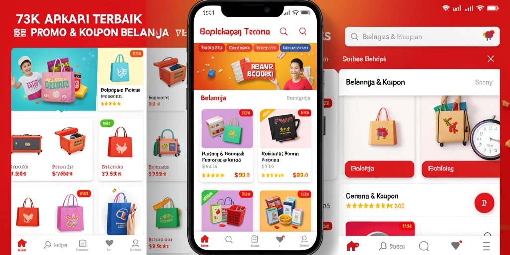 Tampilan antarmuka aplikasi 73K yang user-friendly untuk promo dan kupon.