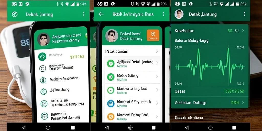 Antarmuka aplikasi 88ID yang menampilkan pengukuran detak jantung.
