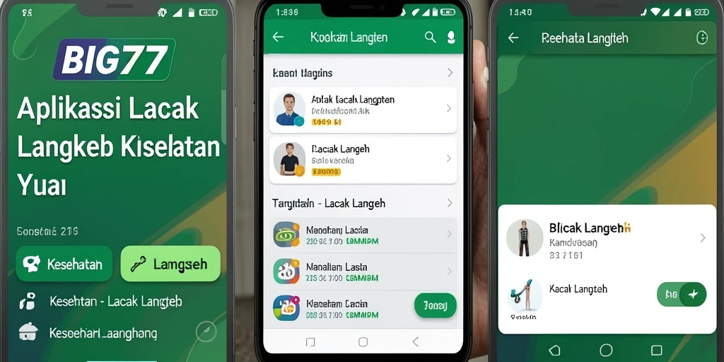 Tampilan antarmuka utama aplikasi Lacak Langkah BIG77.