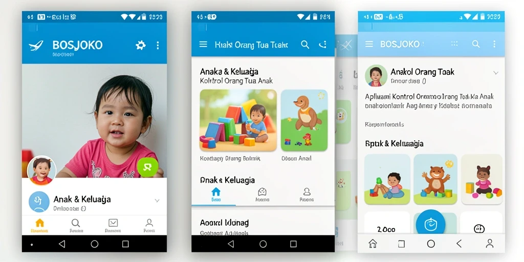 Tampilan antarmuka BOSJOKO yang ramah pengguna untuk kontrol orang tua.