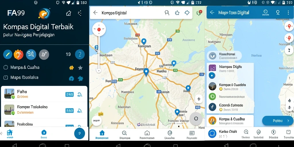 Tampilan antarmuka aplikasi Kompas Digital yang modern dan intuitif.