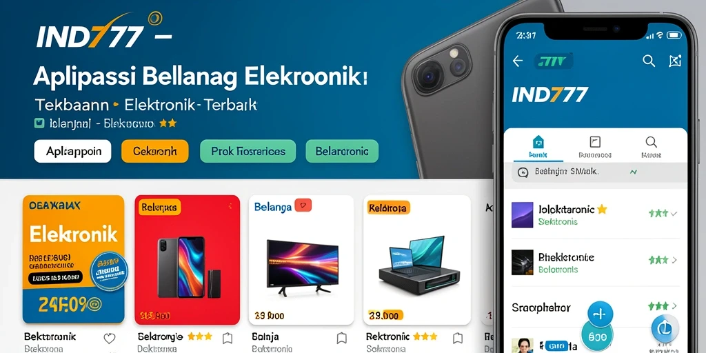 Antarmuka aplikasi IND777 yang modern dan fungsional untuk belanja elektronik.