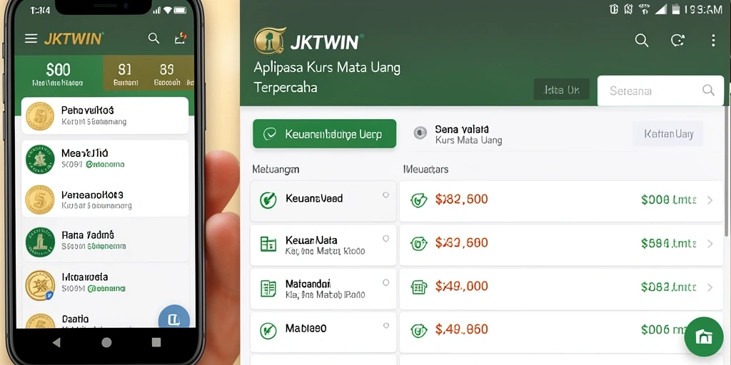 Antarmuka aplikasi JKTWIN untuk konversi mata uang yang mudah digunakan.