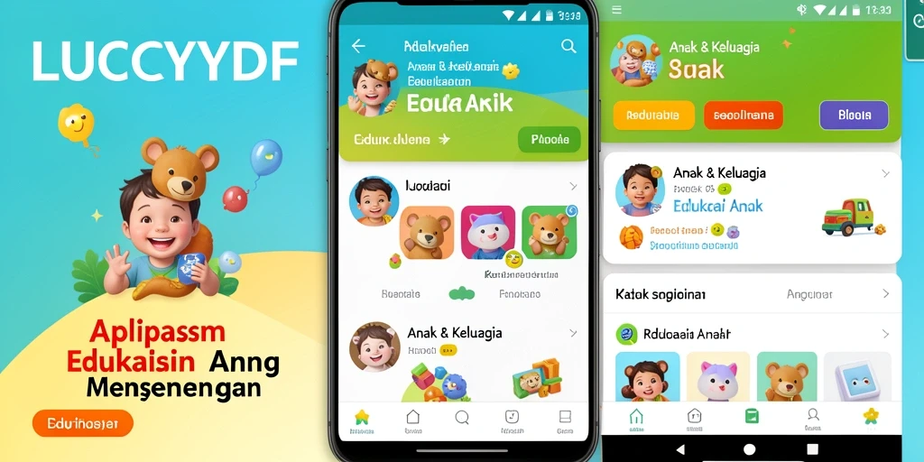 Antarmuka LUCKYDF terlihat menarik dan ramah anak.