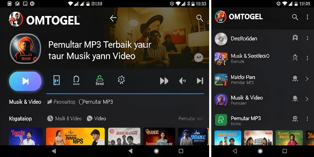 Antarmuka pengguna OMTOGEL yang mudah digunakan untuk Pemutar MP3.