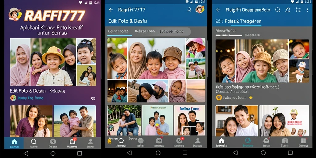 Tampilan antarmuka RAFFI777 saat membuat kolase foto.