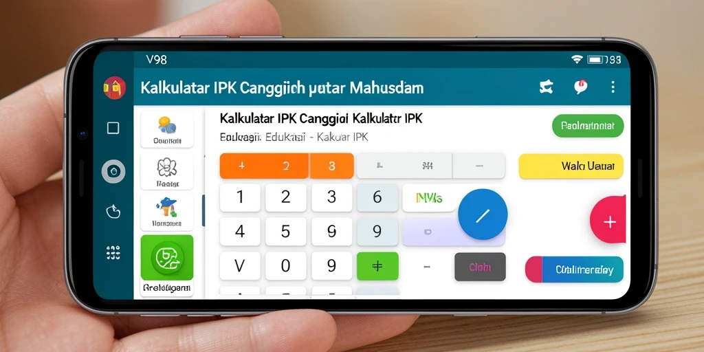 Antarmuka sederhana dan fungsional Kalkulator IPK V98.