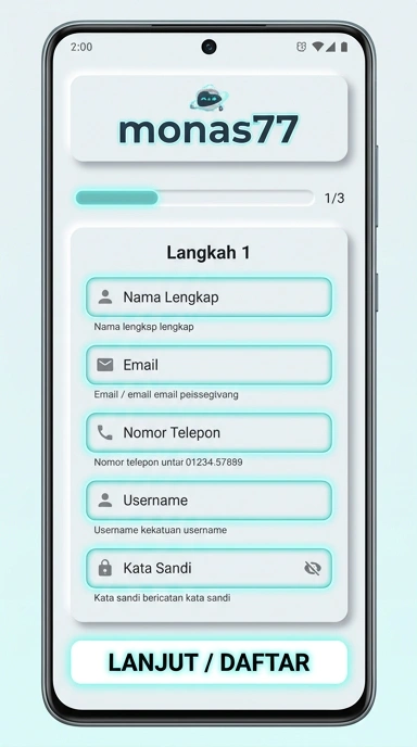 Buat Akun Baru monas77 untuk Pengguna Android